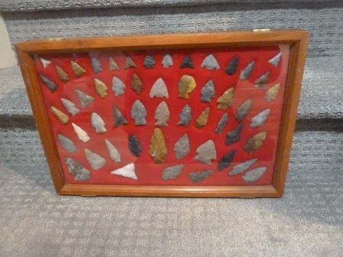 Framed indian arrowhead - framed,